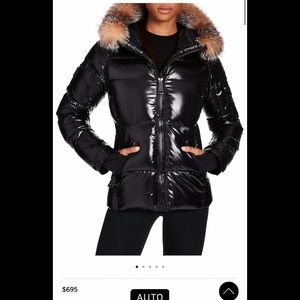 Sam JET BLACK coat with fur hood